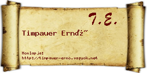Timpauer Ernő névjegykártya