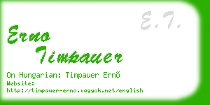 erno timpauer business card